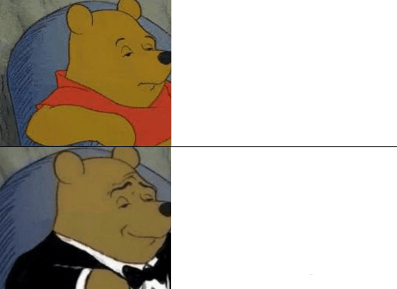 Tuxedo Winnie The Pooh meme about Simply Earth